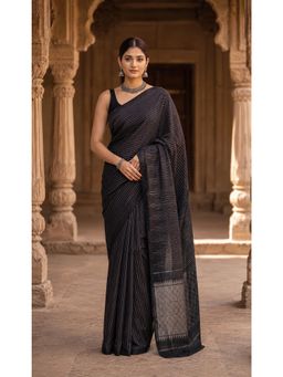 AMRUTKALA SAREES - Black Timeless Woven Banarasi Silk Kanjivaram Saree