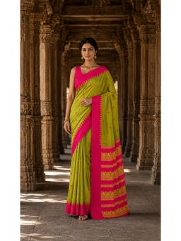 AMRUTKALA SAREES - Green Timeless Woven Cotton Silk Kanjivaram Saree