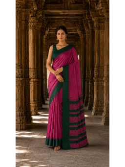 AMRUTKALA SAREES - Pink Graceful Woven Cotton Silk Kanjivaram Saree