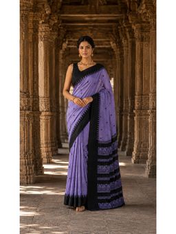 AMRUTKALA SAREES - Stylish Purple Woven Cotton Silk Kanjivaram Saree