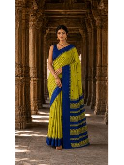 AMRUTKALA SAREES - Yellow Timeless Woven Cotton Silk Kanjivaram Saree