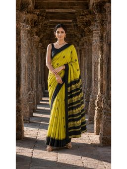AMRUTKALA SAREES - Woven Cotton Silk Kanjivaram Green Refined Saree
