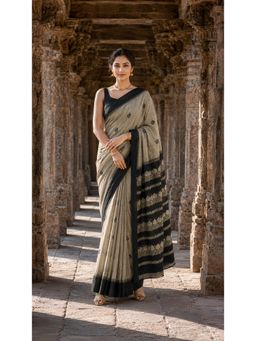 AMRUTKALA SAREES - Grey Elegant Woven Cotton Silk Kanjivaram Saree