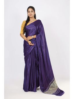 VGlame - Blue Gajji Silk Zari Border Saree