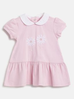 Chicco - Infant Girls Light Pink Printed Short Sleeve Dress