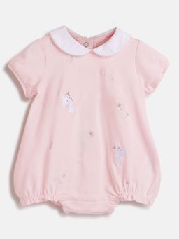 Chicco - Infant Girls Light Pink Printed Short Sleeve Romper