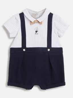 Chicco - Infant Boys Navy Blue Applique Short Sleeve Romper