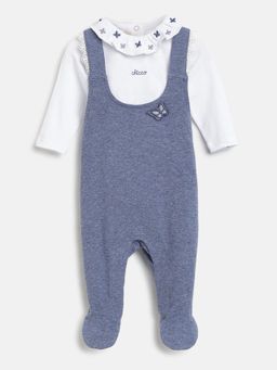 Chicco - Infant Girls Light Blue Long Sleeve T-Shirt with Sleeveless Babysuit (Set of 2)