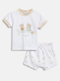 Chicco - Infants White T-Shirt with Shorts (Set of 2)