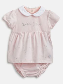 Chicco - Infant Girls Light Pink Short Sleeve Dress with Panties (Set of 2)