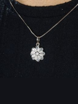 Anoree - Ivory Blossom Spark White Pendant with Chain and Earrings
