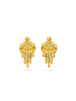 Candere by Kalyan Jewellers - 22K Yellow Gold Lightweight Stud Earrings