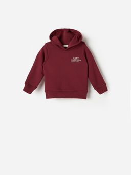 GANT - Boys Regular Fit Maroon Logo Hoodie