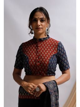 Tjori - Multi Color Ajrak Cotton Blouse