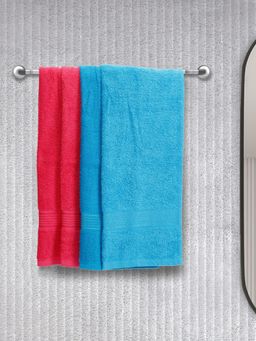 KOPA - Quick Dry 100% Cotton Soft Terry Towel -4Pc Hand Towel D'Ross Solid-Turq, Pink