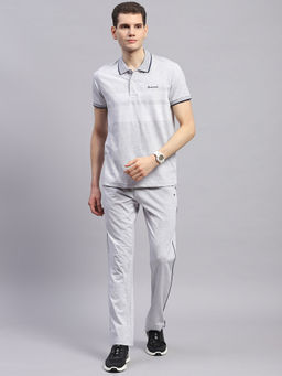 Monte Carlo - Mens Solid Grey Polo Neck Half Sleeve Lower T-Shirt with Pant (Set of 2)