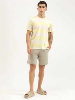 United Colors of Benetton - Regular Fit Round Neck Striped T-Shirt With Shorts (Set of 2)