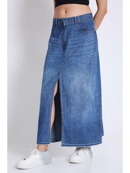 French Theory - Blue Denim Long Pencil Skirt