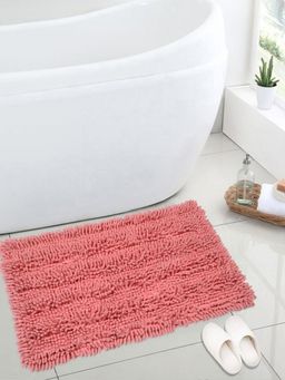 Saral Home - Cotton Shaggy Mat (Light Pink, 40 x 60 cm)