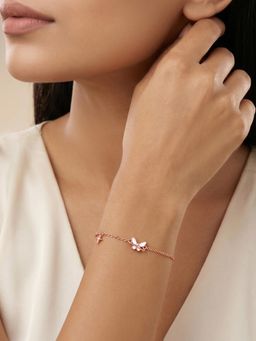 GIVA - 925 Silver Rose Gold Elaris Bracelet, Adjustable