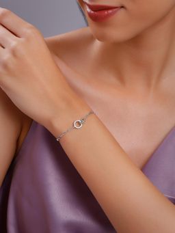 GIVA - 925 Silver Graceful Circle Bracelet, Adjustable