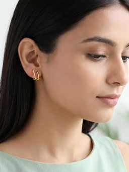 GIVA - 925 Silver Golden Classy Curve Earrings