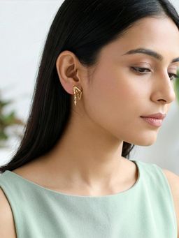 GIVA - 925 Silver Golden Fancy Earrings