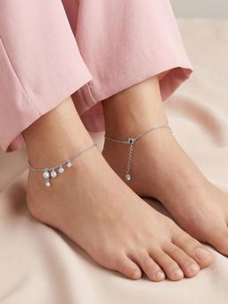 GIVA - 925 Silver Charmelle Anklets,Single