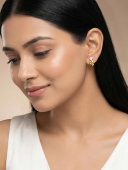 GIVA - 925 Silver Golden Fern Glow Earrings