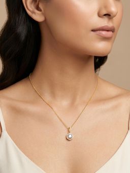 GIVA - 925 White Golden Elvora Pendant with Link Chain
