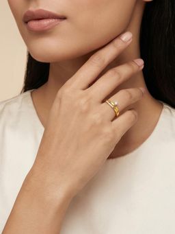 GIVA - 925 Silver Golden Verena Ring, Adjustable