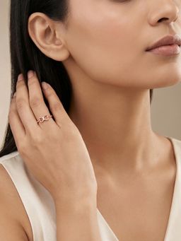 GIVA - 925 Silver Rose Gold Mirielle Ring, Adjustable