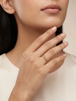GIVA - 925 Silver Golden Ivy Lattice Ring, Adjustable