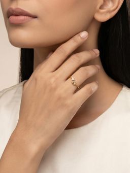 GIVA - 925 Silver Golden Nova Twist Ring, Adjustable