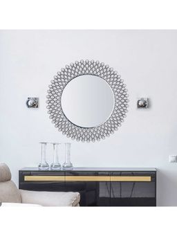 HomeTown - Venus Glass Dewdrops Cirque Mirror 80Cm In Chrome Colour