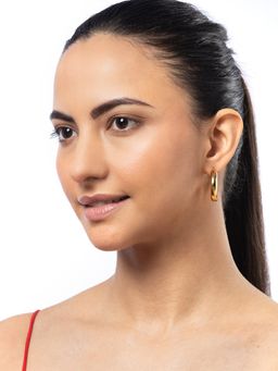 Sukkhi - Stainless Steel Hoop Bali Korean Fashion Earring for Women Gold