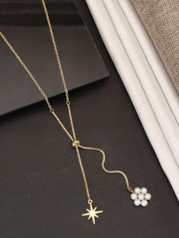 Abdesigns - Sophisticated Gold Plated Layered Necklace for Women White