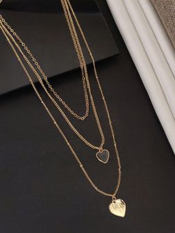 Abdesigns - Sophisticated Gold Plated Layered Necklace for Women Black