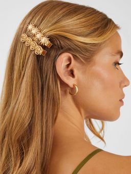 Accessorize London - Gold Snail Metal Hair Clips Set Of 2
