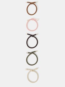 Accessorize London - Multi Knot Cord Hair Bands Set Of 5