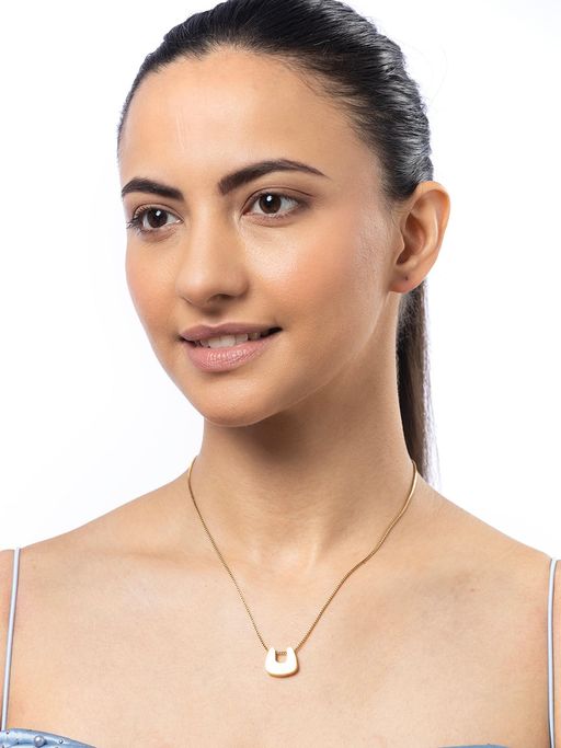 Sukkhi Stainless Steel Box Chain Pendant Necklace for Women