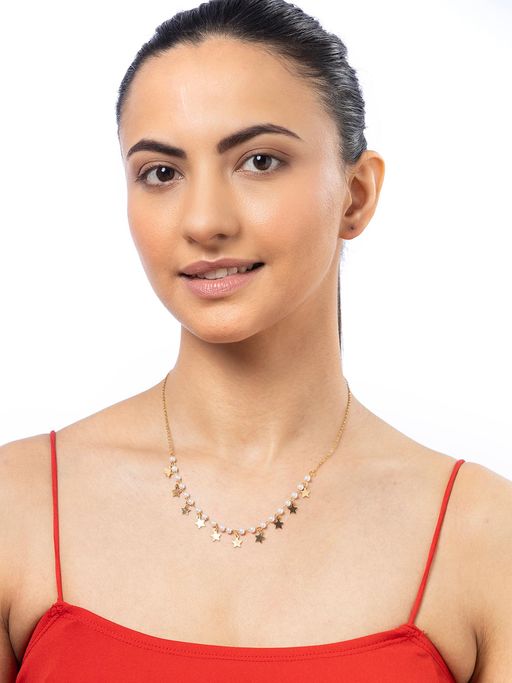 Sukkhi Stainless Steel Chain Pendant Necklace for Women White