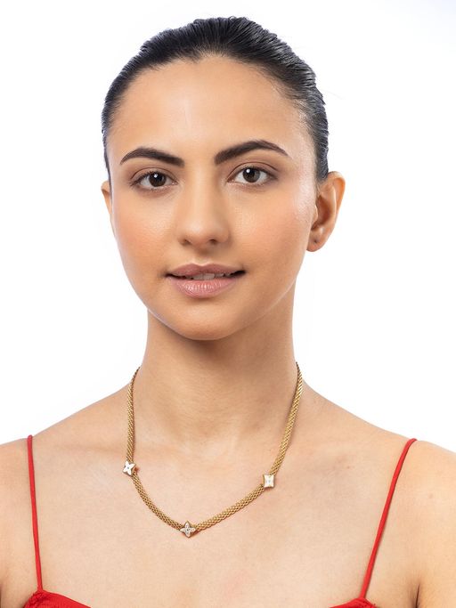 Sukkhi Stainless Steel Chain Pendant Necklace for Women White