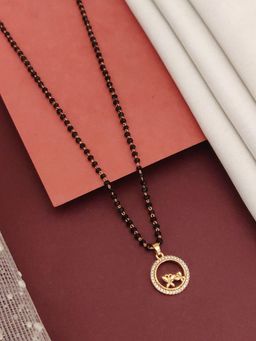 Abdesigns - Rose Gold Plated American Diamond Mangalsutra White