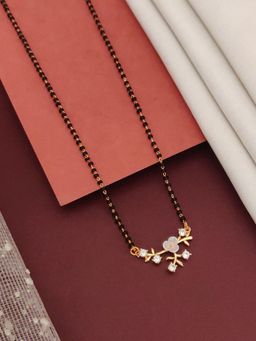 Abdesigns - Rose Gold Plated American Diamond Mangalsutra White