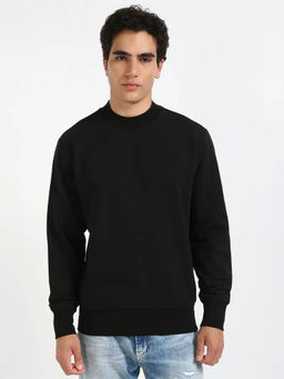 Calvin Klein - Men Solid Relaxed Fit Cotton Black Sweatshirt
