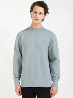 Calvin Klein - Men Solid Relaxed Fit Cotton Grey Sweatshirt