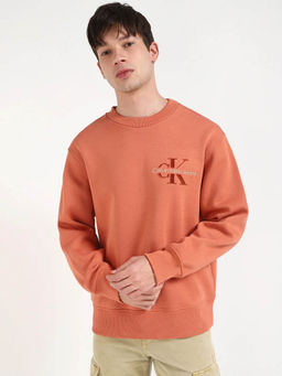 Calvin Klein - Men Relaxed Fit Cotton Orange Sweatshirt