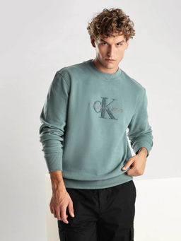 Calvin Klein - Men Regular Fit Cotton Grey Sweatshirt