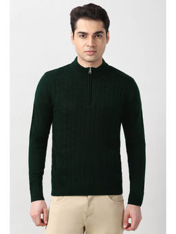Peter England - Men Green Textured Sweater